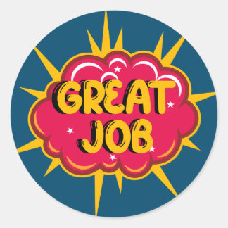 Redondo adesivo de trabalho do excelente