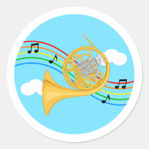Adesivo de Trompa Celeste Arco-íris Música Criança