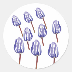 Redondo Adesivo de Tulipas – Arte Floral Elegante em Linha