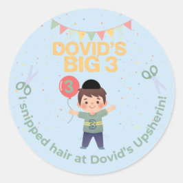 Redondo Adesivo de Upsherin Personalizado