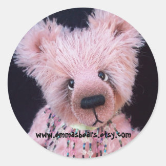 Redondo adesivo de urso rosa
