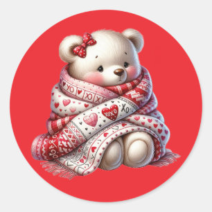 Redondo Adesivo de Urso Teddy Kawaii – Design Doce e Fofo