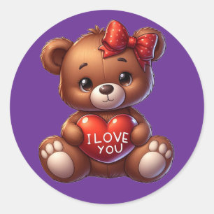 Redondo Adesivo de Urso Teddy Kawaii – Design Doce e Fofo