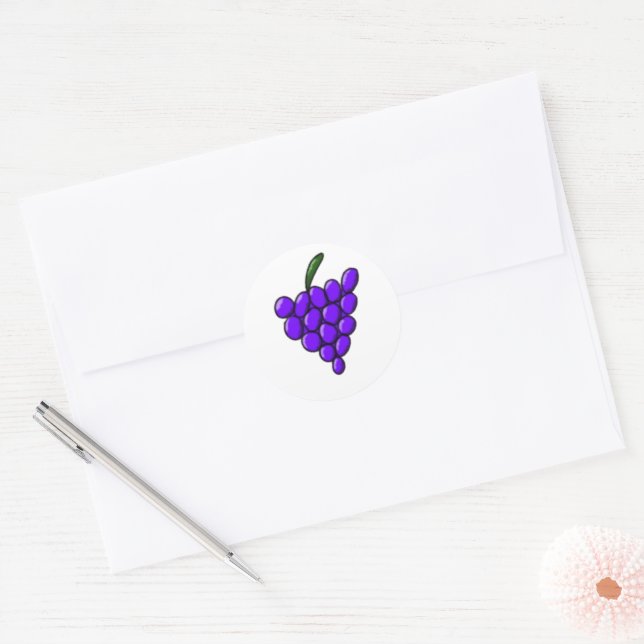 Redondo Adesivo de Uvas Personalizável (Envelope)