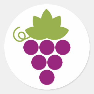 Redondo Adesivo de uvas vermelhas