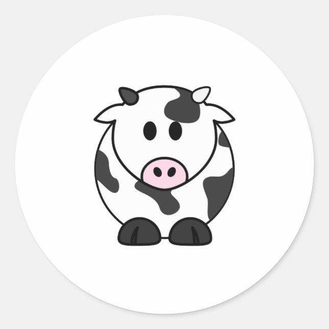 Redondo Adesivo de Vaca – Vinil Kawaii de Vaca (Frente)