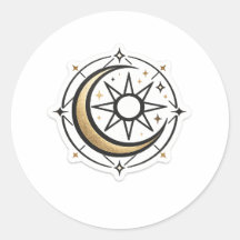 Adesivo de Vinil Místico Boho Sol Lua Celestial