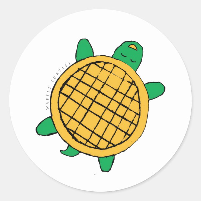 Redondo adesivo de Waffle Turtles (Frente)