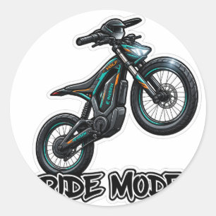 Redondo Adesivo de Wheelie de Moto Off-Road – Desenho de M