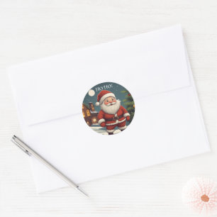 Redondo Adesivo Divertido Natal Papai Noel Ho Ho Feliz Nat