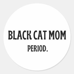 Redondo Adesivo Divertido para Mãe de Gato Preto
