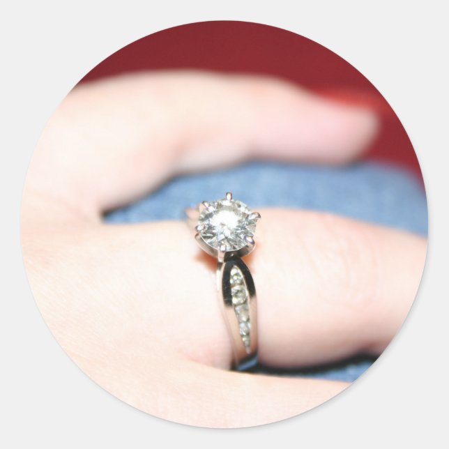 Redondo Adesivo do anel casado - Personalizável (Frente)