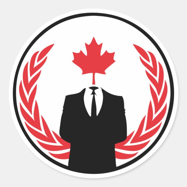 Redondo Adesivo do Anonymous Canada (Frente)