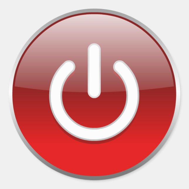 Redondo Adesivo do botão liga/desliga vermelho (Frente)