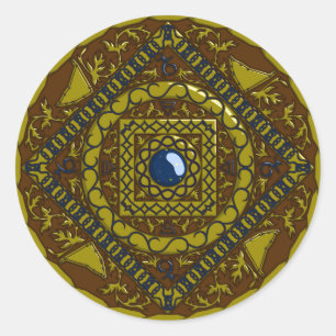 Redondo Adesivo do Capricórnio Mandala