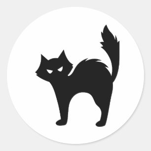 Redondo Adesivo do CatMan Mal-Humorado