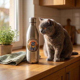 Redondo Adesivo do Gato de Pelo Curto Britânico Presente p