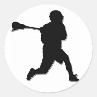 Redondo Adesivo do jogador de lacrosse
