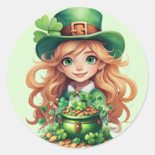 Redondo Adesivo do Leprechaun