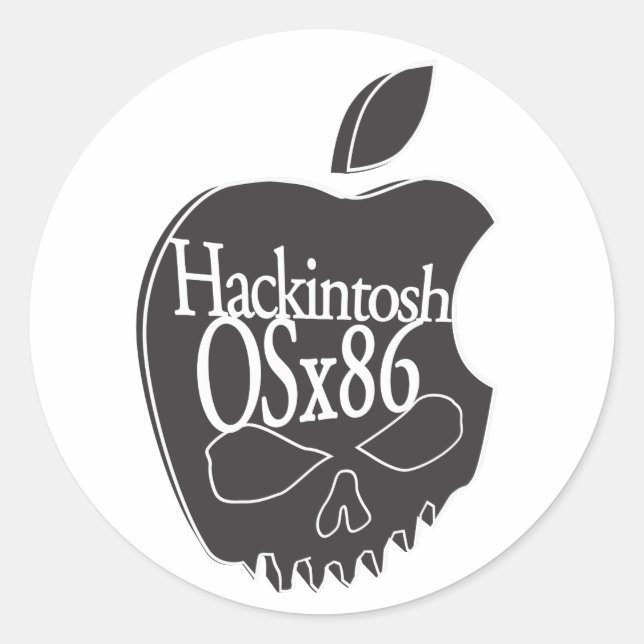 Redondo Adesivo do logotipo 3D do Hackintosh OSx86 (Frente)