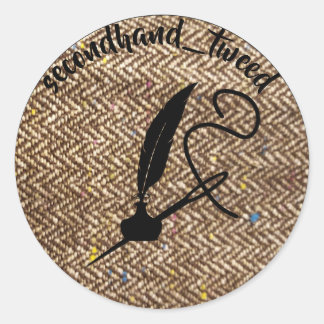 Redondo adesivo do logotipo com tweed