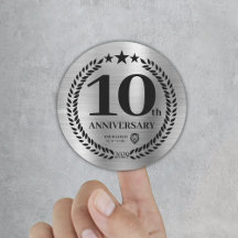 Adesivo do logotipo comercial do Silver 10º aniver