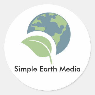 Redondo Adesivo do logotipo de mídia terrestre simples