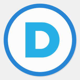 Redondo Adesivo do logótipo democrático