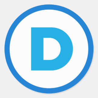 Redondo Adesivo do logótipo democrático
