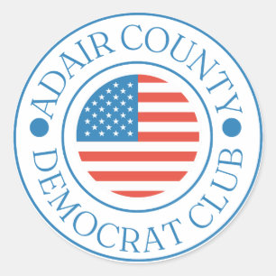 Redondo Adesivo do logotipo do Adair County Democrat Club