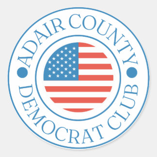 Redondo Adesivo do logotipo do Adair County Democrat Club