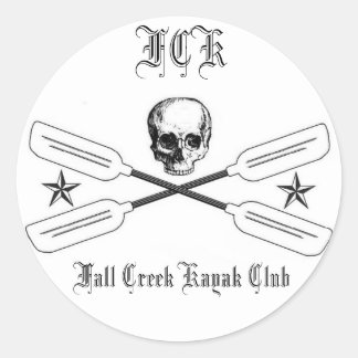 Redondo Adesivo do logotipo do Creek Kayak no outono