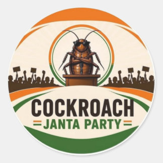Redondo Adesivo do Logotipo do Partido Cockroach Janta