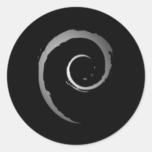 Redondo Adesivo do logotipo do Silver Debian Linux