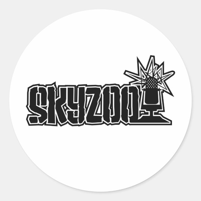 Redondo Adesivo do logotipo Skyzoo (Frente)