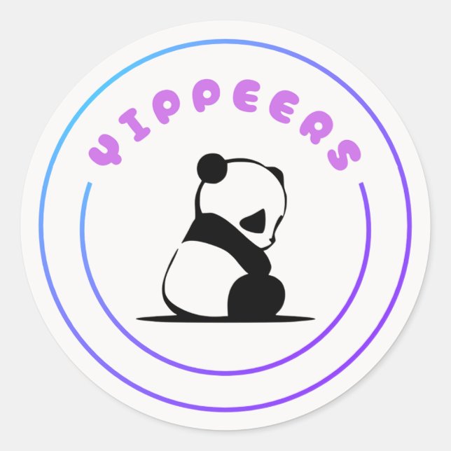 Redondo Adesivo do logotipo Yippeers (Frente)