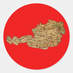 Redondo Adesivo do mapa austríaco