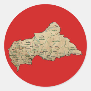Redondo Adesivo do Mapa Centrafrique
