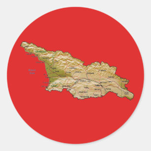 Redondo Adesivo do Mapa da Geórgia