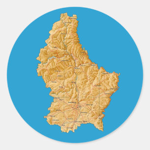 Redondo Adesivo do mapa do Luxemburgo