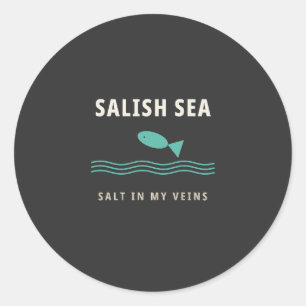 Redondo Adesivo do Mar de Salish Camiseta Gráfica de Pes