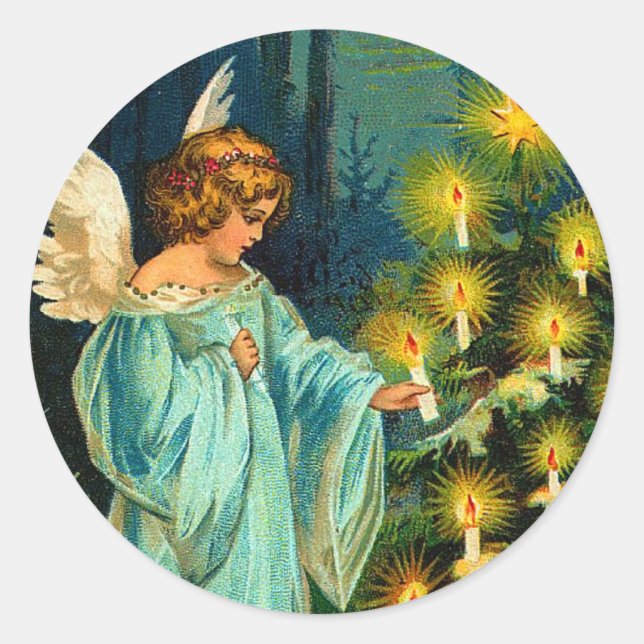 Redondo adesivo do natal vintage (Frente)