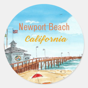 Redondo Adesivo do Pier de Newport Beach