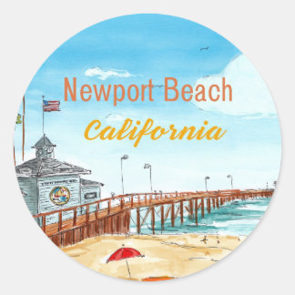 Redondo Adesivo do Pier de Newport Beach