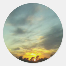 Redondo adesivo do pôr do sol 4