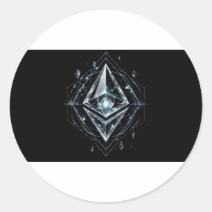 Redondo Adesivo do Relíquia de Cristal Ethereum