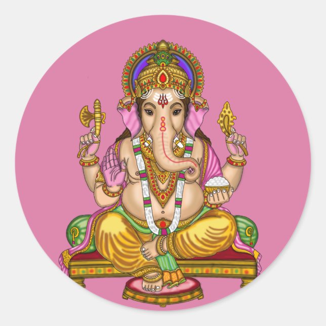 Redondo Adesivo do Senhor Ganesha (Frente)