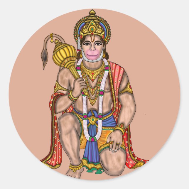 Redondo Adesivo do Senhor Hanuman (Frente)