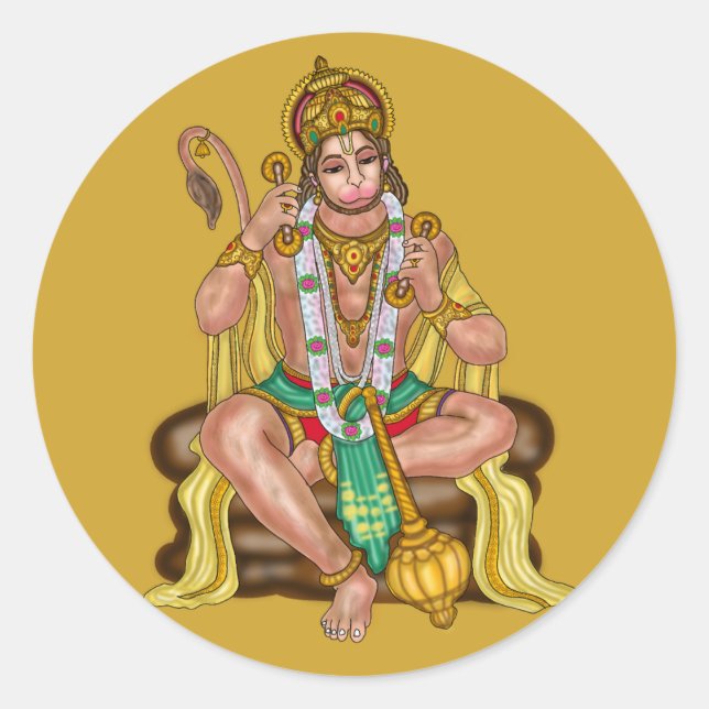 Redondo Adesivo do Senhor Hanuman (Frente)