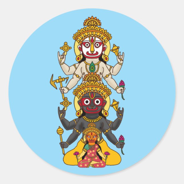 Redondo Adesivo do Senhor Jagannath (Frente)